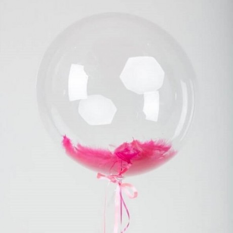 Шар Bubble Фуксия перья
