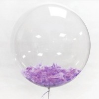 Шар Bubble Фиолетовые перья