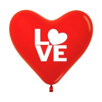 Латексный воздушный шар-Сердце красный "Love"