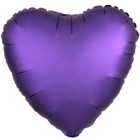 Фольгированное Сердце фиолетовое, сатин