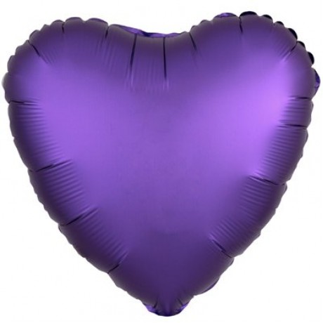 Фольгированное Сердце фиолетовое, сатин