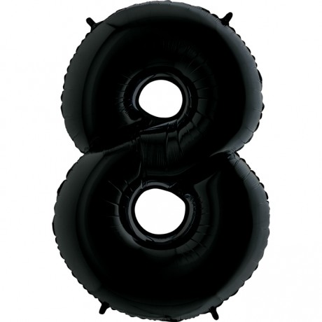 Цифра фольгированная 8 Черная