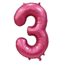 Цифра фольгированная 3 Бургундия, сатин