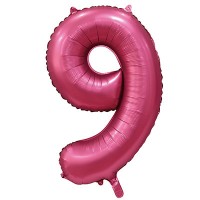 Цифра фольгированная 9 Бургундия, сатин